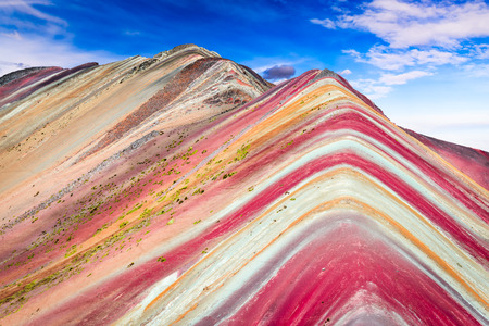 Vinicunca, Peru - Winicunca Rainbow Mountain (5200 m) in Andes, Cordillera de los Andes, Cusco region in South America.の写真素材