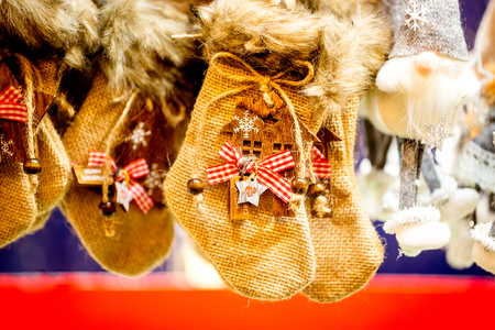 Strasbourg, France - December 2017: Marche de Noel decorations in Strasbourg, Christmas Market in Alsace.のeditorial素材