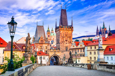 Prague, Czech Republic. Mala Strana medieval downtown of Praha, Bohemia medieval kingdom and imperial city.のeditorial素材