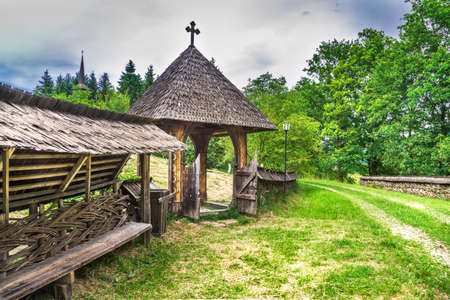 Maramures, Romania. Old village Sighetu Marmatiei in Transylvaina, romanian traditional architectural style, life in the countryside.の写真素材