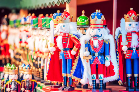Salzburg, Austria. Christmas nutcracker decorations at Christkindlmarkt, Salzburger Advent.の写真素材