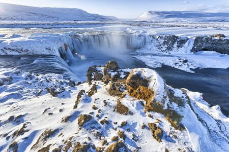 Godafoss in Winter, Icelandの写真素材