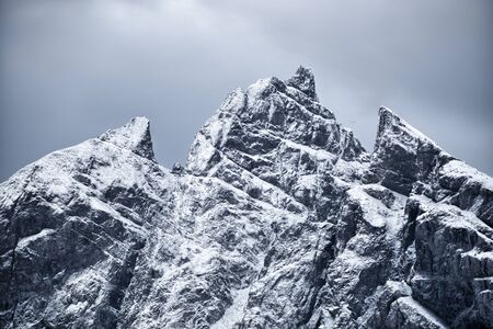 Impressive Eystrahorn in the midst of a storm, Icelandの写真素材