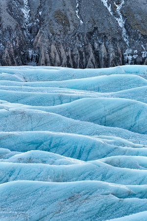 Ice patterns in Skaftafellsjokul, Sktaftafell National Park, Icelandの写真素材