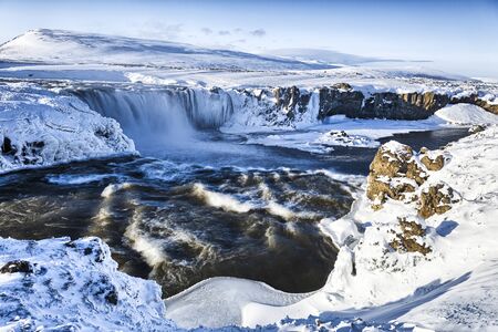 Godafoss in Winter, Icelandの写真素材