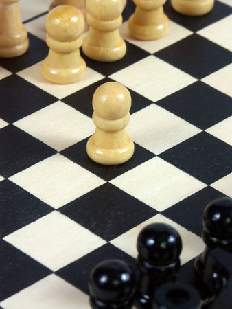 pawns on two side of a board - white begins