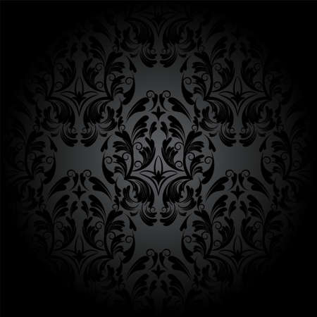 Luxury seamless charcoal gothic pattern. Dark wallpaperのイラスト素材