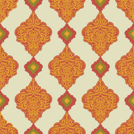 Seamless wallpaper background floral vintage gold vectorのイラスト素材