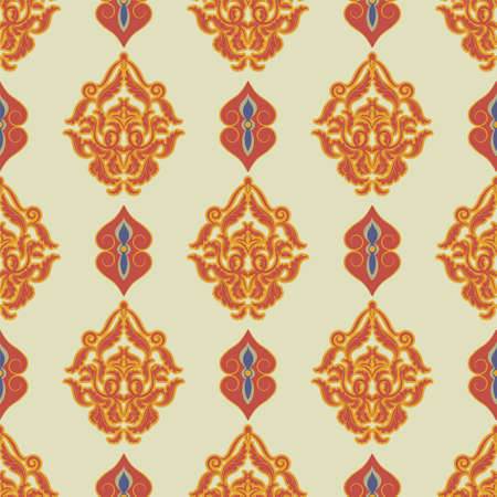 Seamless wallpaper background floral vintage gold vectorのイラスト素材