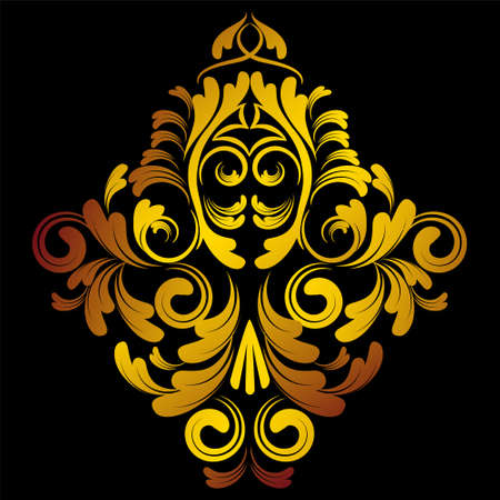 Seamless wallpaper background floral vintage gold vectorのイラスト素材