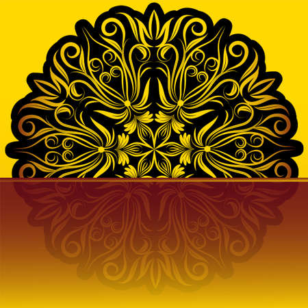 Invitation card with gold design elementsのイラスト素材