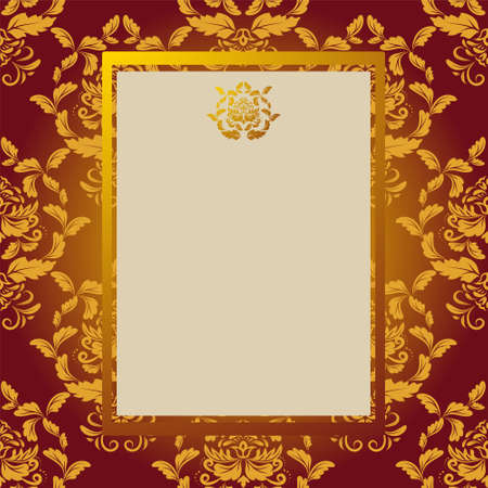 Invitation card with gold design elementsのイラスト素材