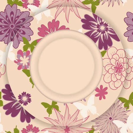 Retro greeting card template design のイラスト素材