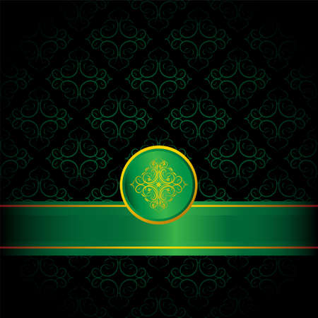 Dark background. Damask elements, greeting card with a place for an inscription.のイラスト素材