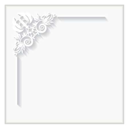 beautiful white frame with damask pattern, greeting card,  invitation cardのイラスト素材