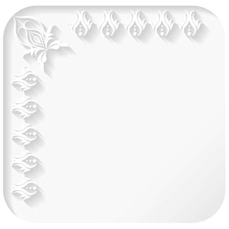 beautiful white frame with damask pattern, greeting card,  invitation cardのイラスト素材