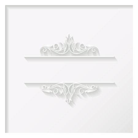 beautiful white frame with damask pattern, greeting card,  invitation cardのイラスト素材