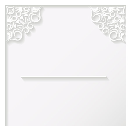 beautiful white frame with damask pattern  greeting card  invitation cardのイラスト素材