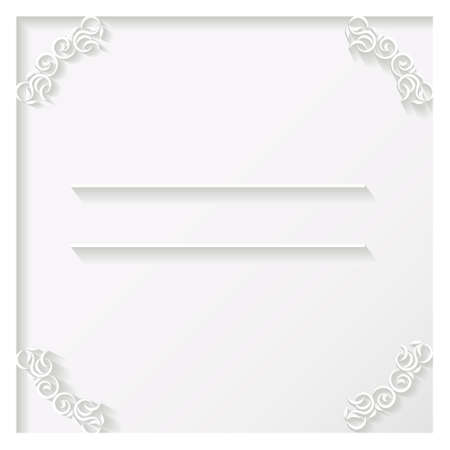 beautiful white frame with damask pattern  greeting card  invitation cardのイラスト素材