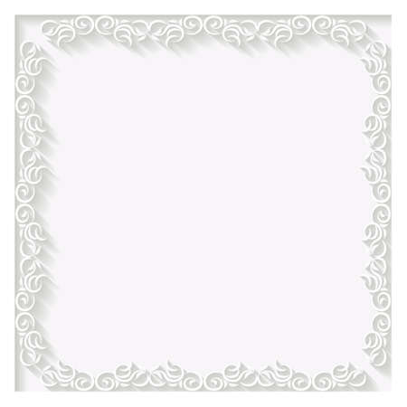 beautiful white frame with damask pattern  greeting card  invitation cardのイラスト素材