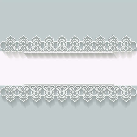 beautiful white frame with damask pattern   greeting card   invitation cardのイラスト素材