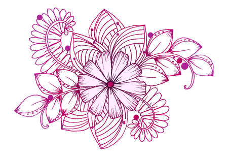 Vintage card with doodle flowersのイラスト素材