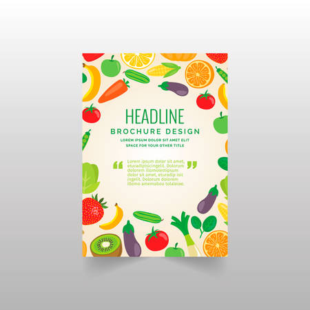 Fruit Brochure design template vector. Flayer annual report. Leaflet cover presentation. Layout . illustration.のイラスト素材