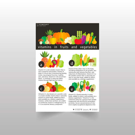 Fruit Brochure design template vector. Flayer annual report. Leaflet cover presentation. Layout . illustration.のイラスト素材