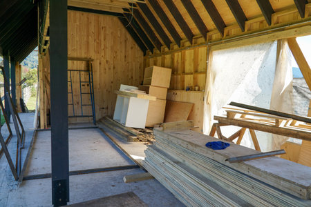 A house under constructionの写真素材