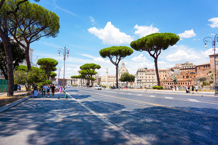 View of a street in Romeの写真素材