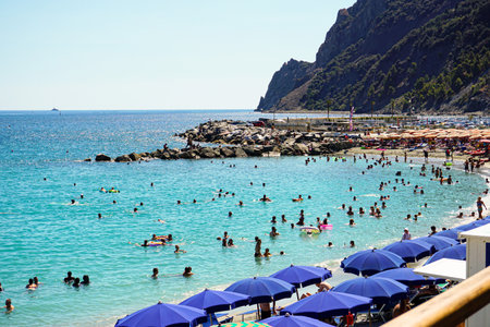 Amazing view of an Italian beach during summerの写真素材