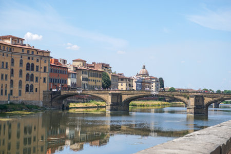 View of the Ponte Vecchio in Florenceの写真素材