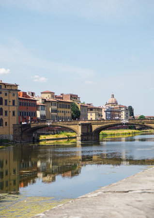 View of the Ponte Vecchio in Florenceの写真素材