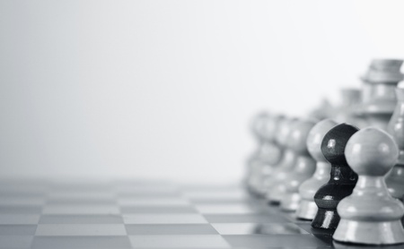 Racism concept chess illustration, white background の写真素材