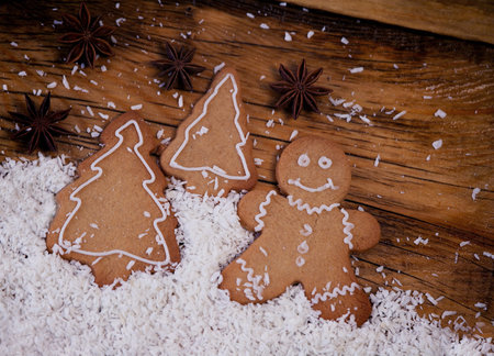 Gingerbread man, winter setting