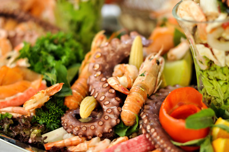 Catering food, sea food, close upの写真素材