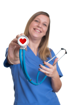 Portrait of a young medical workerの写真素材