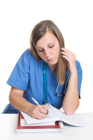 Female doctor studyingの写真素材