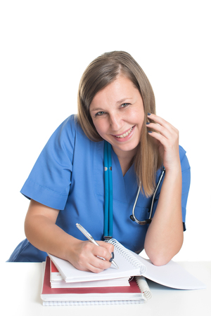Female doctor studyingの写真素材