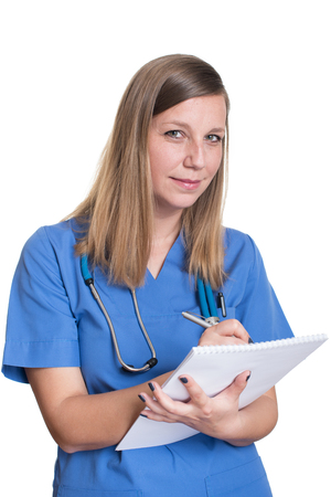 Portrait of a young medical workerの写真素材