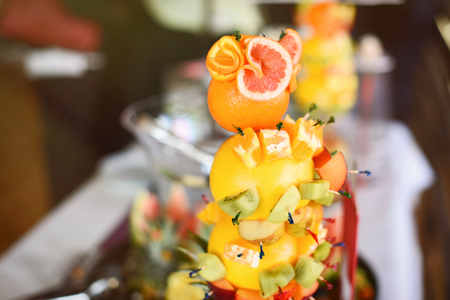 Fruits on banquet table, cateringの写真素材