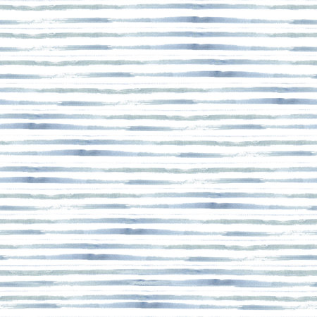 Seamless pattern with horizontal blue brush strokes, stain lines. Hand drawn watercolor illustration. For wrapping wallpaper fabric textileの写真素材