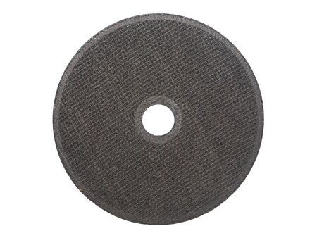 Abrasive cut-off wheel for ferrous metals isolated on whiteの写真素材