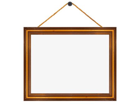 Wooden frame, standard 4:3 format, isolated on whiteの写真素材