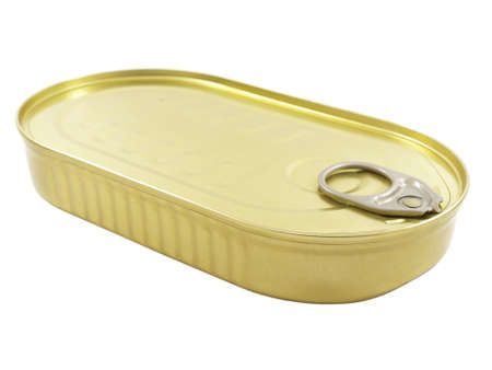 Food tin can isolated on white backgroundの写真素材