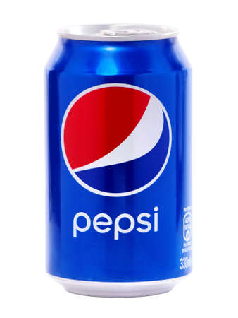 BUCHAREST, ROMANIA - DECEMBER 19, 2016. Pepsi Can isolated on white background. Pepsi is a carbonated soft drink that is produced and manufactured by PepsiCoのeditorial素材