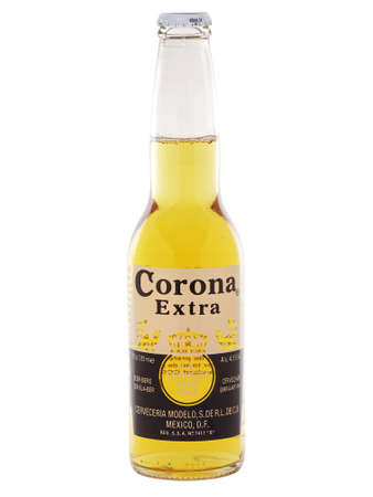 BUCHAREST, ROMANIA - MARCH 28, 2016. Corona Extra Beer, produced by Cerveceria Modelo in Mexico. Corona is the most popular imported beer in the USのeditorial素材