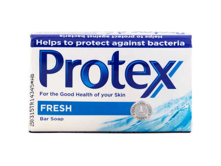 BUCHAREST, ROMANIA - MAY 20, 2016. Protex Fresh, antibacterial soap bar, produced by Colgate-Palmolive. Protex soap eliminates 99% of the bacteria found on skin and creates a barrier of protectionのeditorial素材