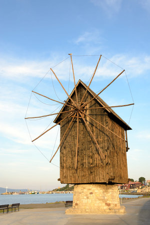 Windmill in Nessebar, Bulgariaの写真素材