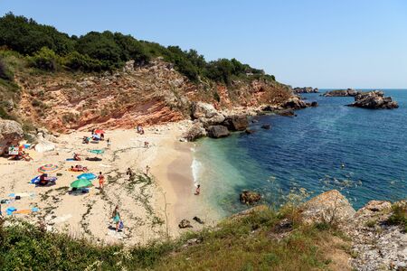 Dobrich Province, Bulgaria - July 20, 2017: Rusalka or "The mermaid" beach - seaside resort on the northern Bulgarian Black Sea coastのeditorial素材
